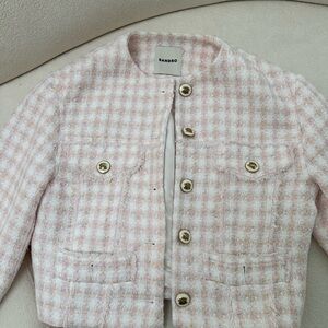 Sandro Light Pink Plaid Blazer